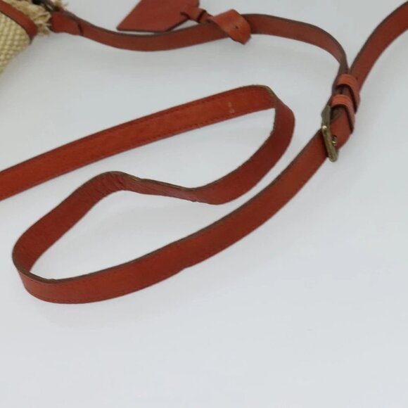 BURBERRY Blue Label Shoulder Bag Straw Beige Auth 123677 - Picture 10 of 15